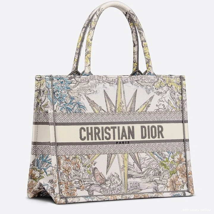 Cheap Reve Dior Beige Motif Canvas Book d'Infini Tote 0812 Luxury
